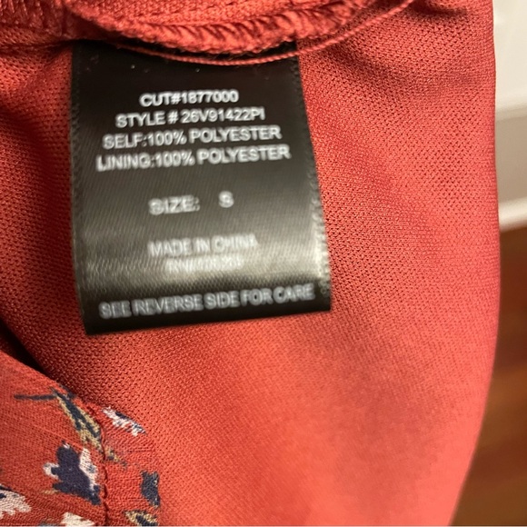 Trixxi Rust Floral Long Sleeve Dress - Picture 5 of 9